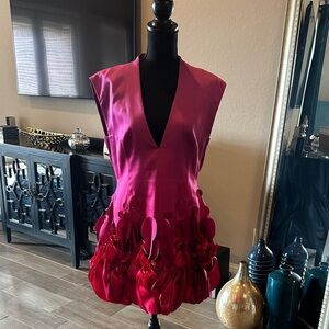 Acler Fuchsia Satin Dress